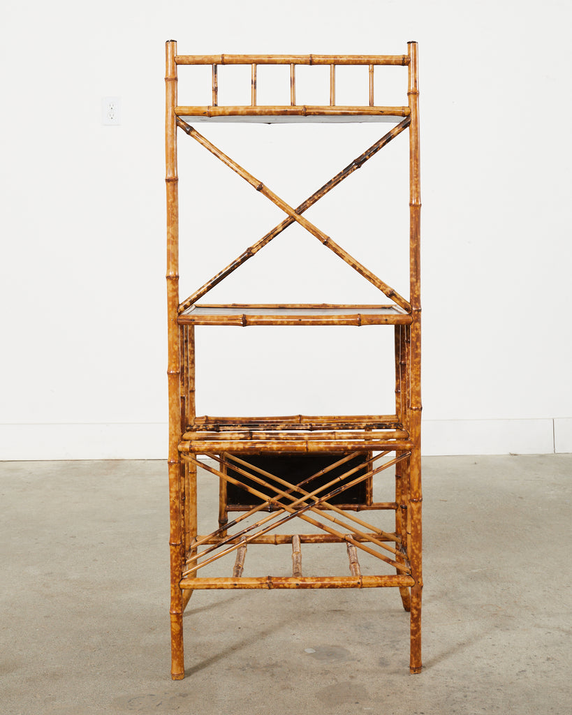 English Aesthetic Tortoise Bamboo Hall Shelf Magazine Rack