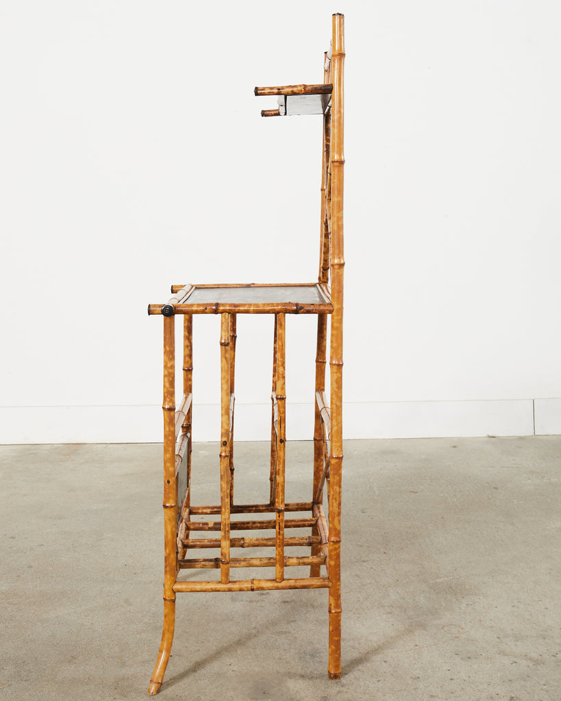 English Aesthetic Tortoise Bamboo Hall Shelf Magazine Rack