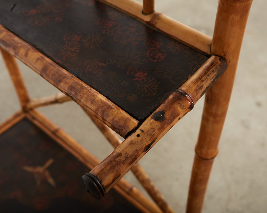 English Aesthetic Tortoise Bamboo Hall Shelf Magazine Rack