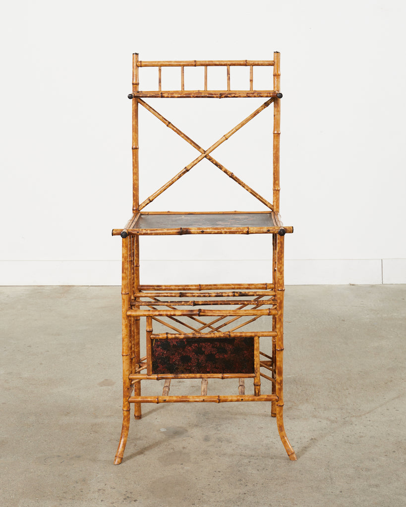 English Aesthetic Tortoise Bamboo Hall Shelf Magazine Rack