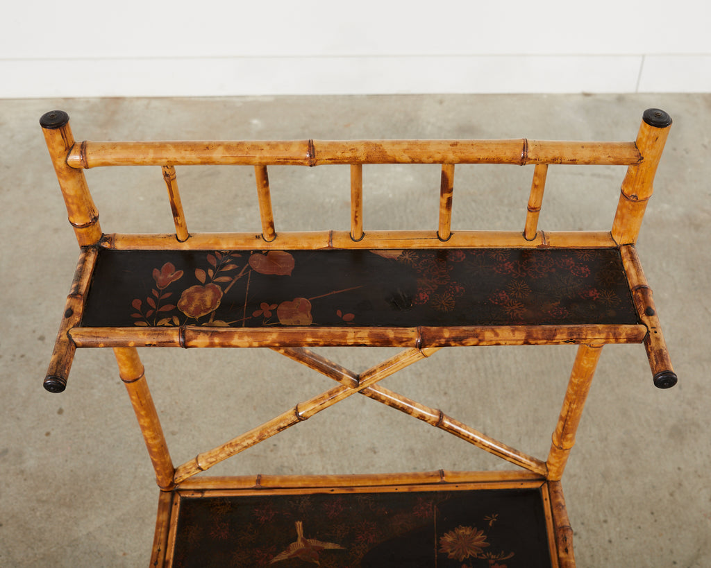 English Aesthetic Tortoise Bamboo Hall Shelf Magazine Rack