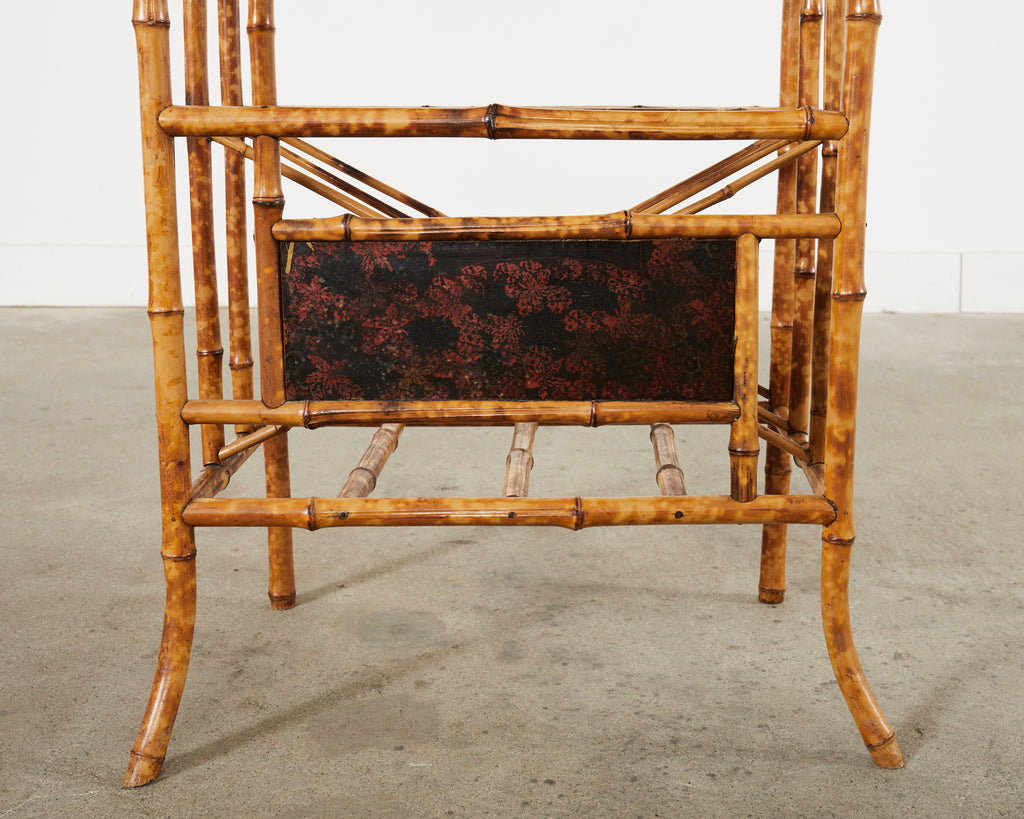 English Aesthetic Tortoise Bamboo Hall Shelf Magazine Rack