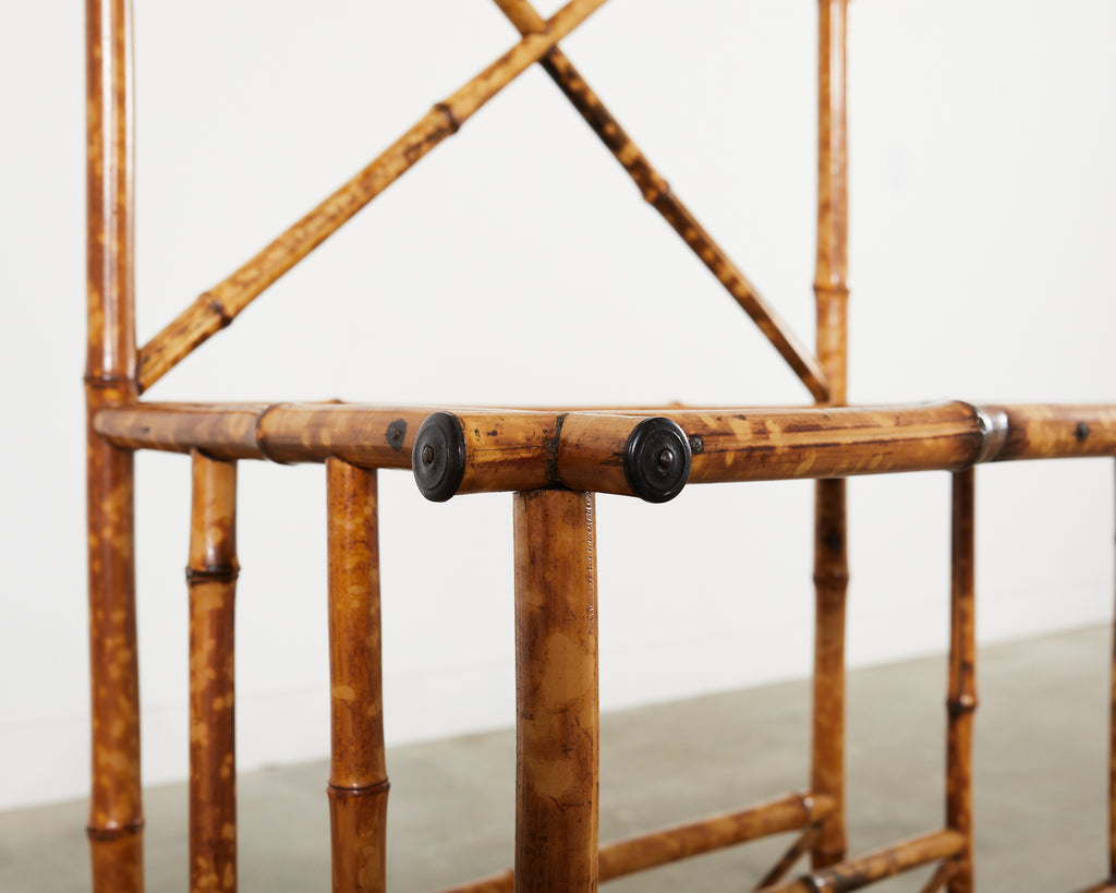 English Aesthetic Tortoise Bamboo Hall Shelf Magazine Rack\