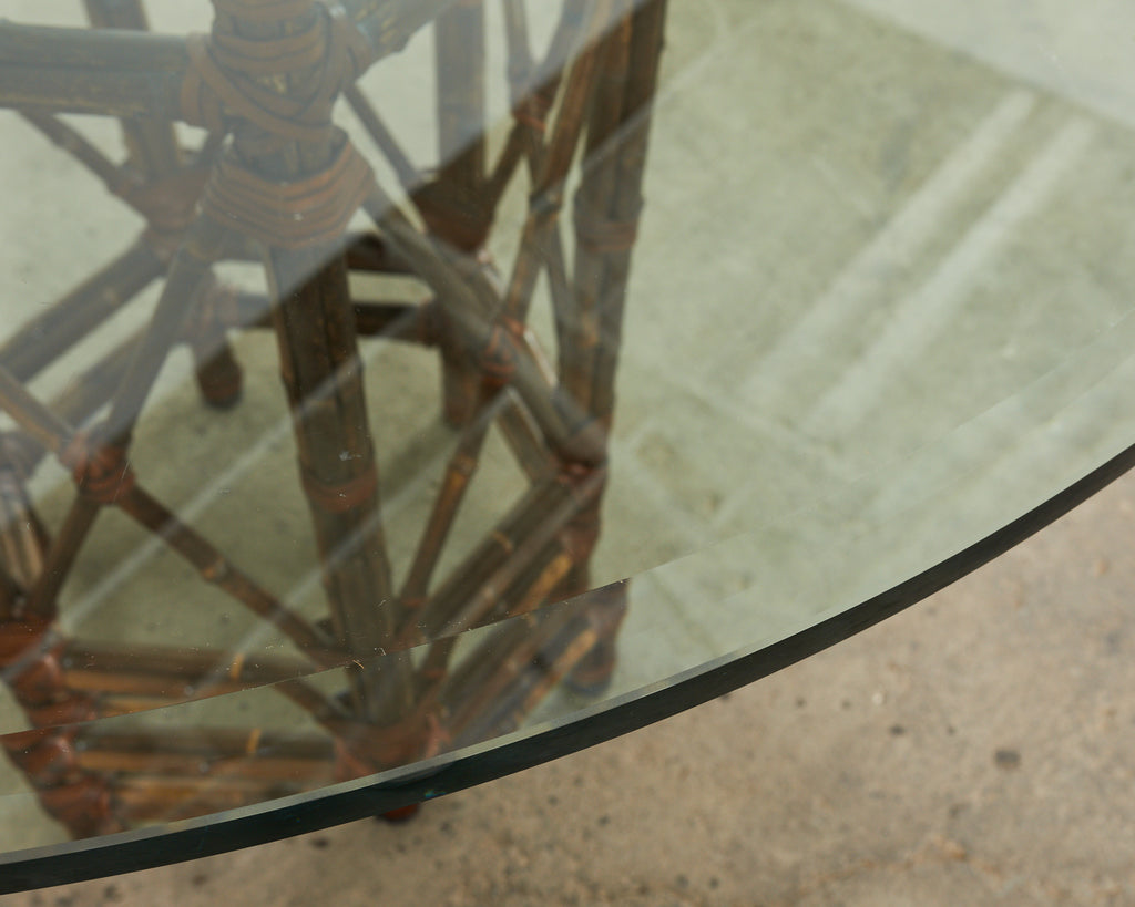 McGuire Organic Modern Bamboo Glass Top Dining Table