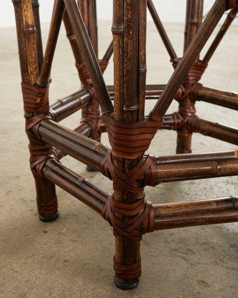 McGuire Organic Modern Bamboo Glass Top Dining Table