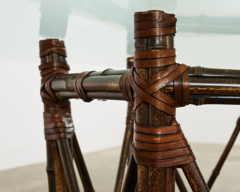 McGuire Organic Modern Bamboo Glass Top Dining Table