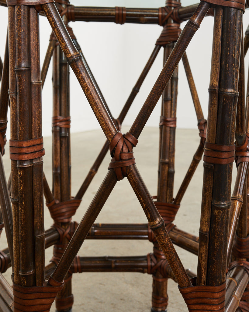 McGuire Organic Modern Bamboo Glass Top Dining Table