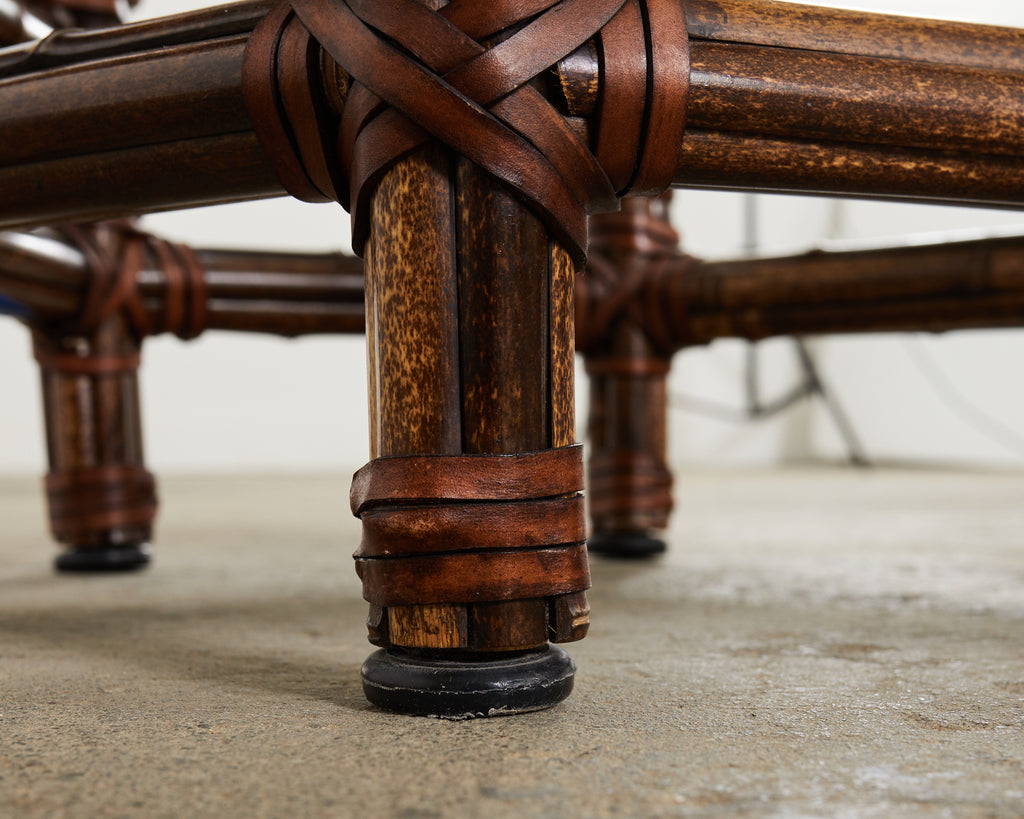 McGuire Organic Modern Bamboo Glass Top Dining Table