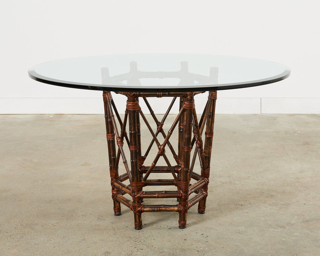 McGuire Organic Modern Bamboo Glass Top Dining Table