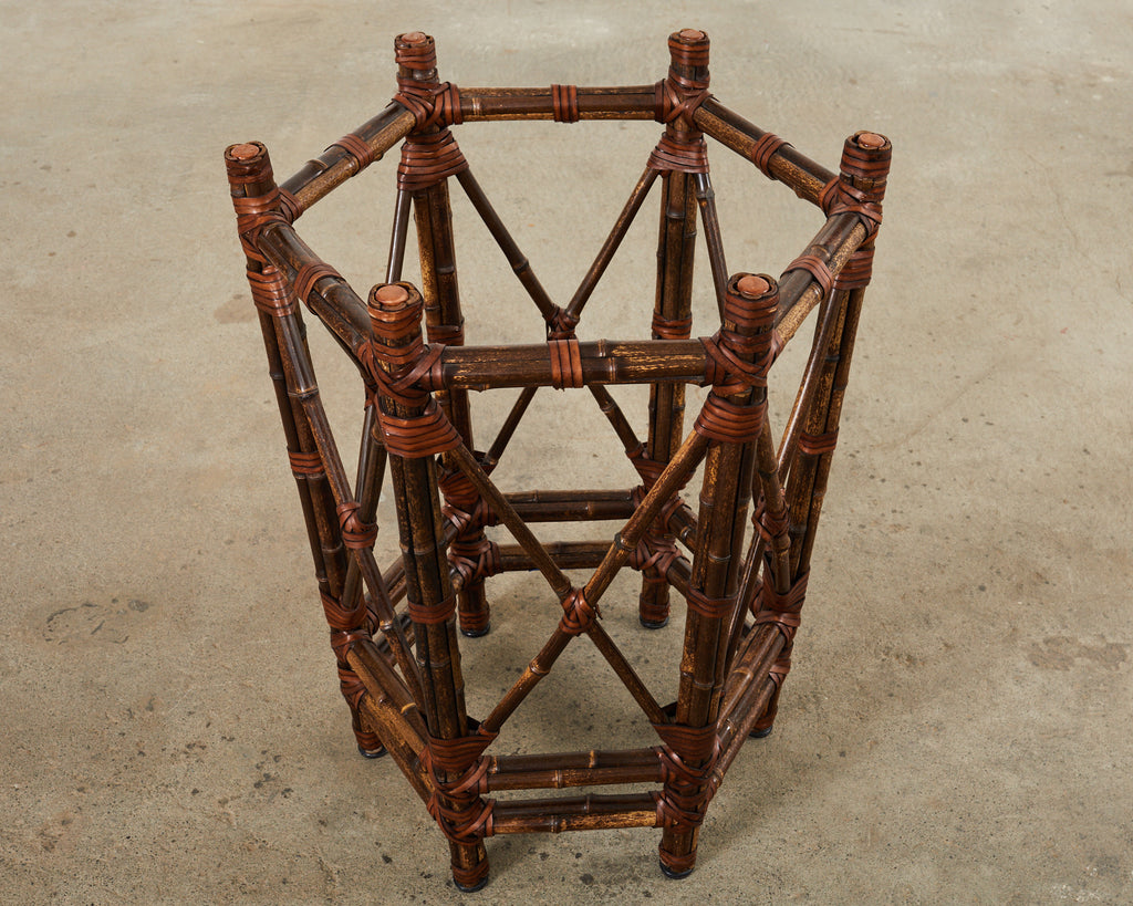 McGuire Organic Modern Bamboo Glass Top Dining Table