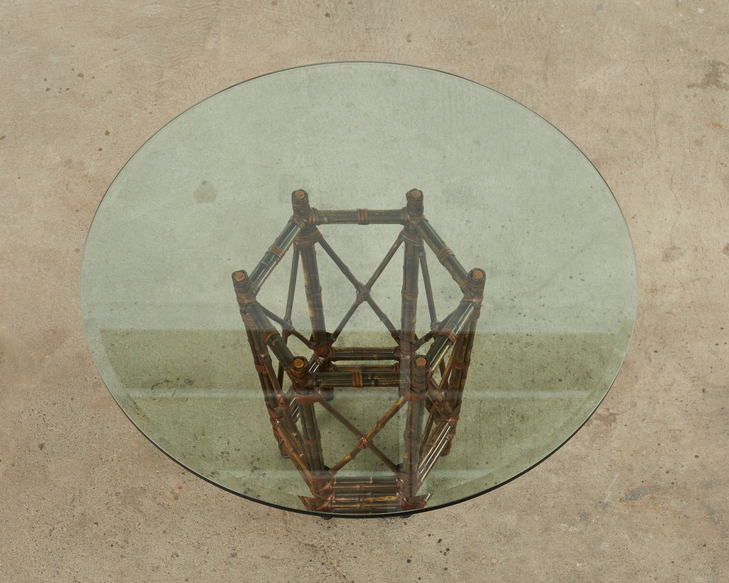 McGuire Organic Modern Bamboo Glass Top Dining Table