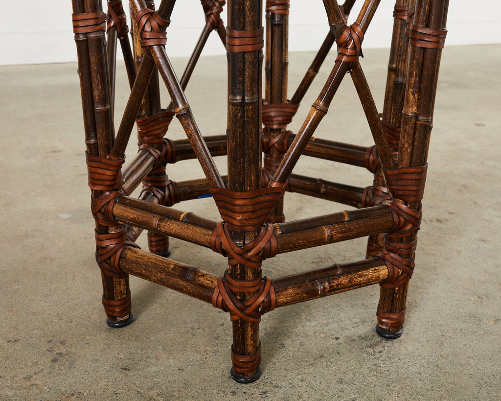 McGuire Organic Modern Bamboo Glass Top Dining Table