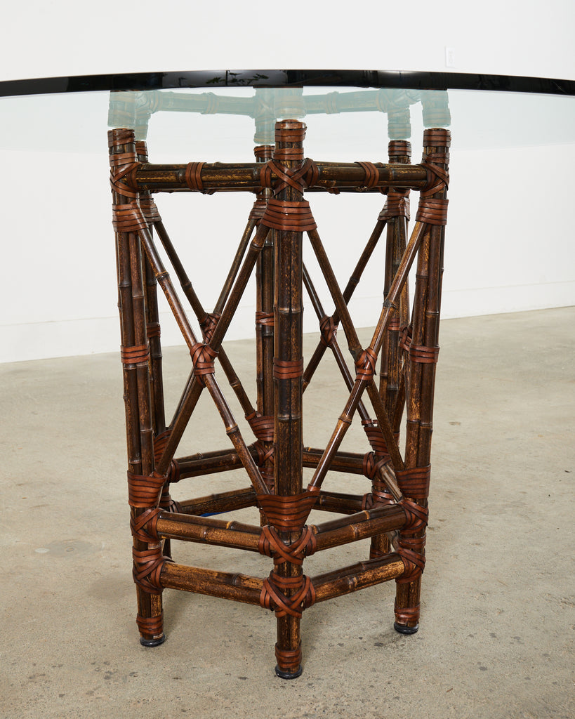 McGuire Organic Modern Bamboo Glass Top Dining Table