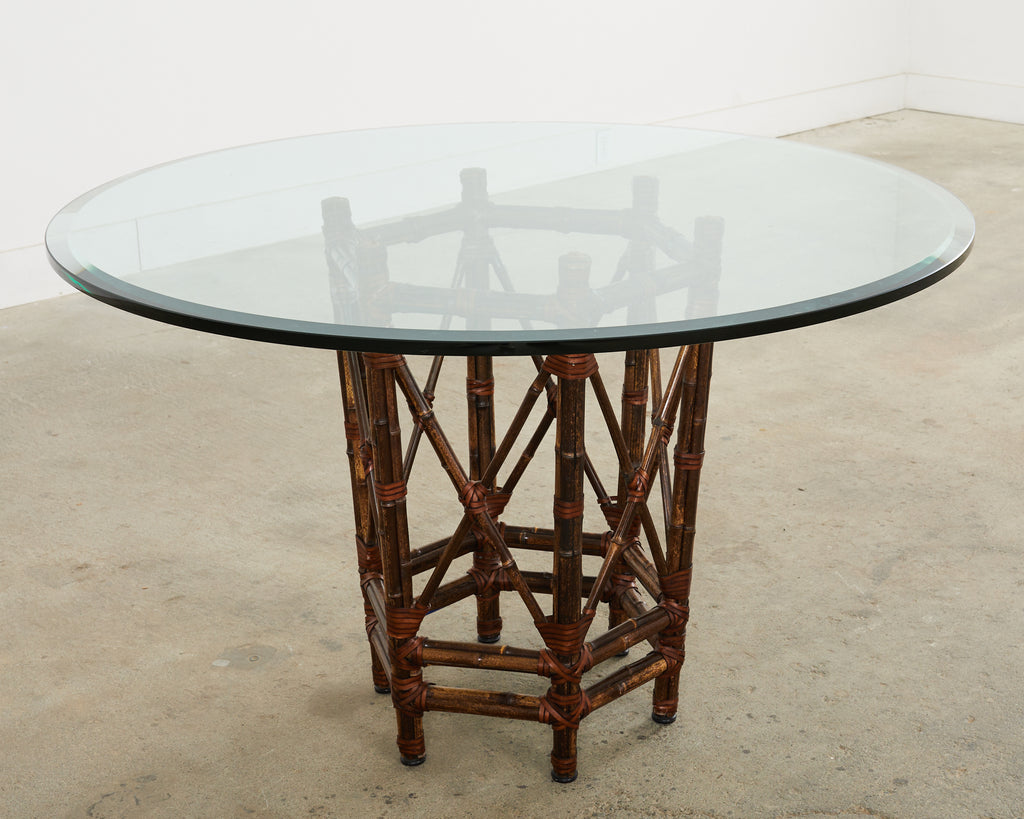 McGuire Organic Modern Bamboo Glass Top Dining Table