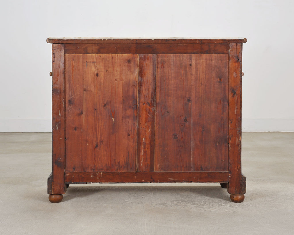 English Faux Bamboo Aesthetic Movement Marble Top Commode Dresser