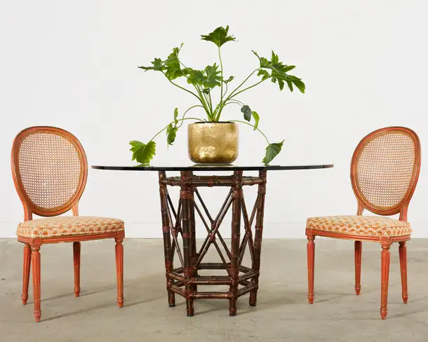 McGuire Organic Modern Bamboo Glass Top Dining Table