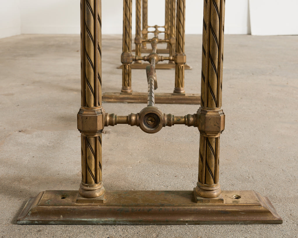 Neoclassical Style Industrial Bronze Bank Lobby Bar Counter