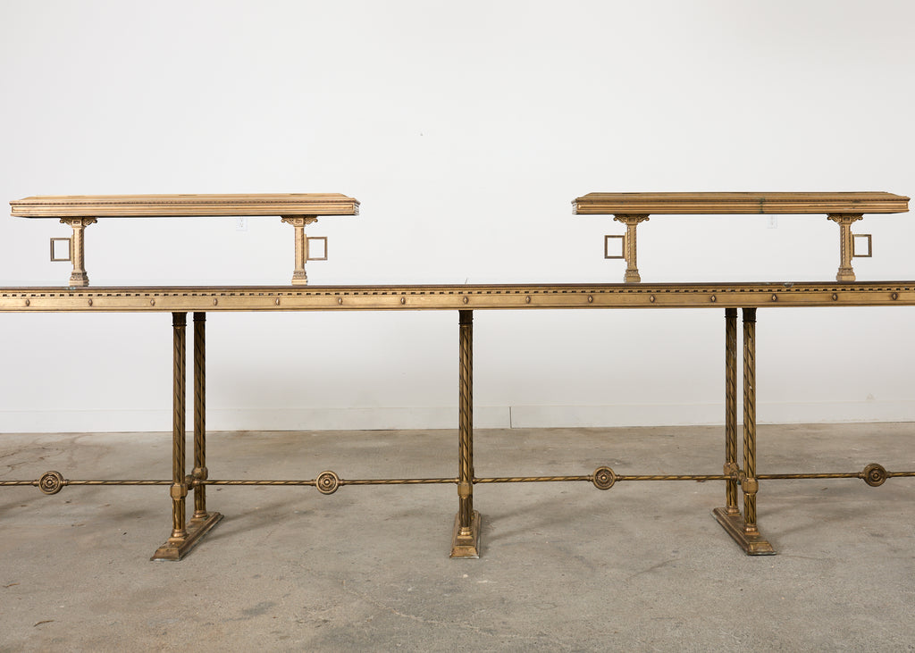 Neoclassical Style Industrial Bronze Bank Lobby Bar Counter