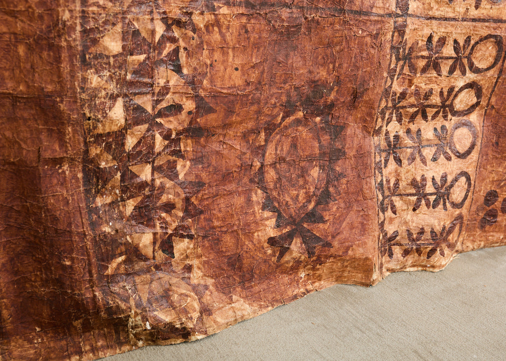Tribal Style 12 Ft Polynesian Tapa Bark Cloth from Tonga