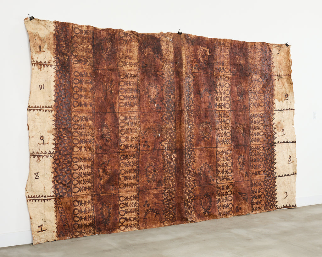 Tribal Style 12 Ft Polynesian Tapa Bark Cloth from Tonga