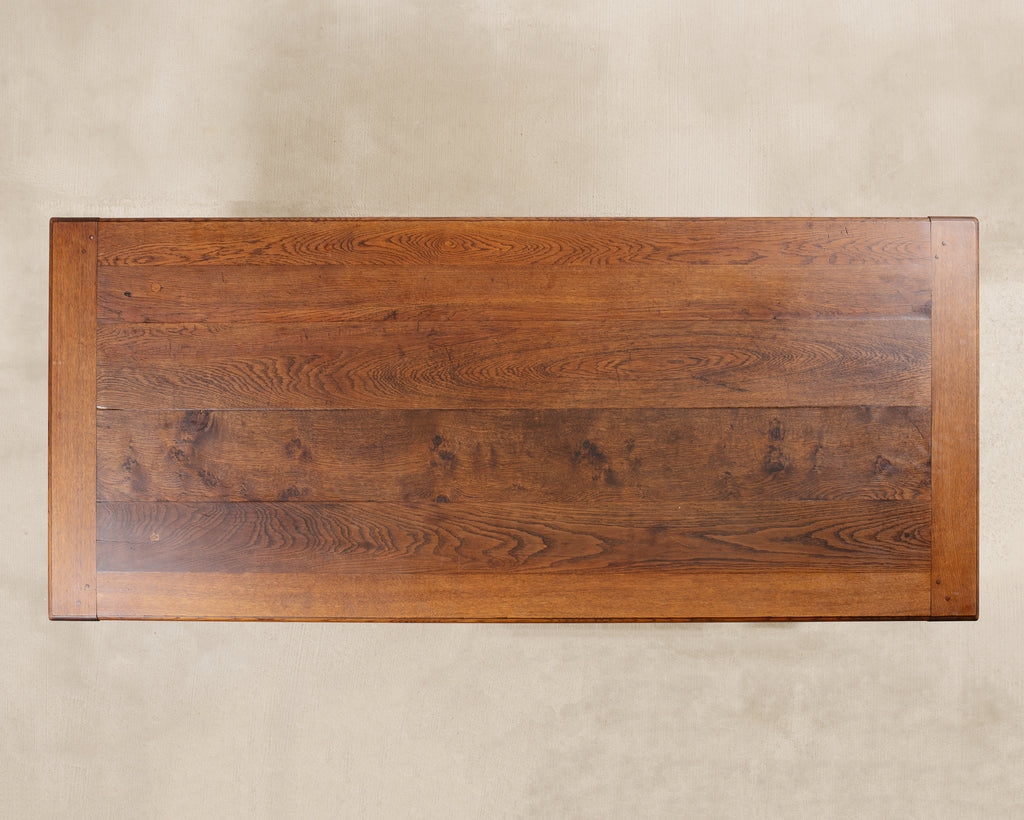 19th C. French Louis XVIII Style Oak Barley Twist Dining Table 7 Ft