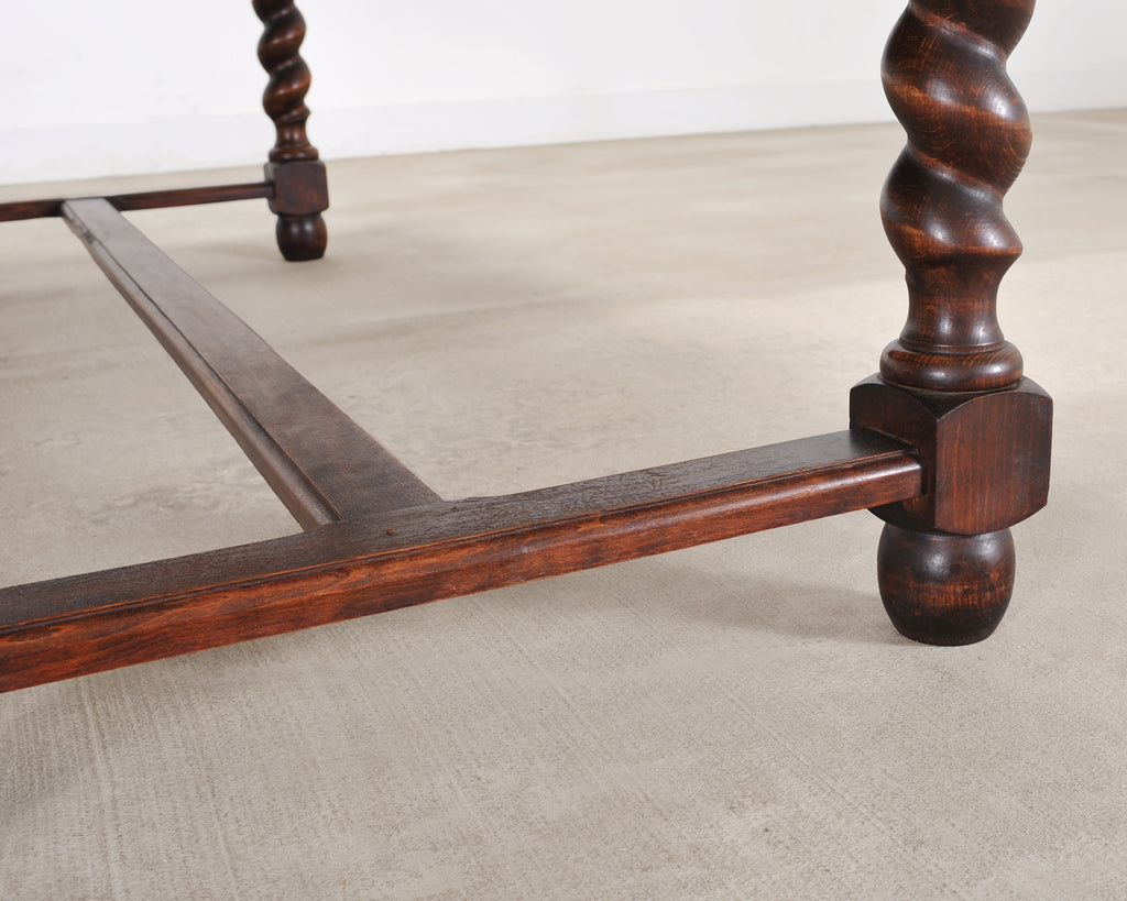 Country French Farmhouse Barley Twist Dining Table Extends 10 Ft