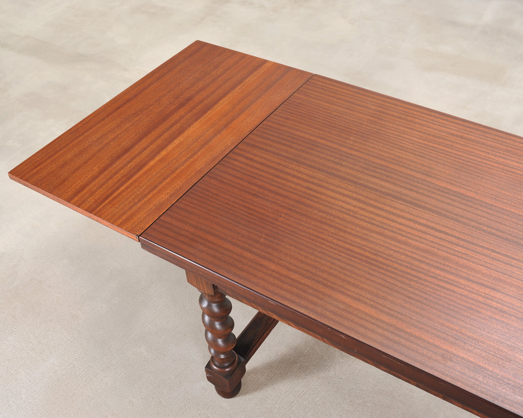 Country French Farmhouse Barley Twist Dining Table Extends 10 Ft