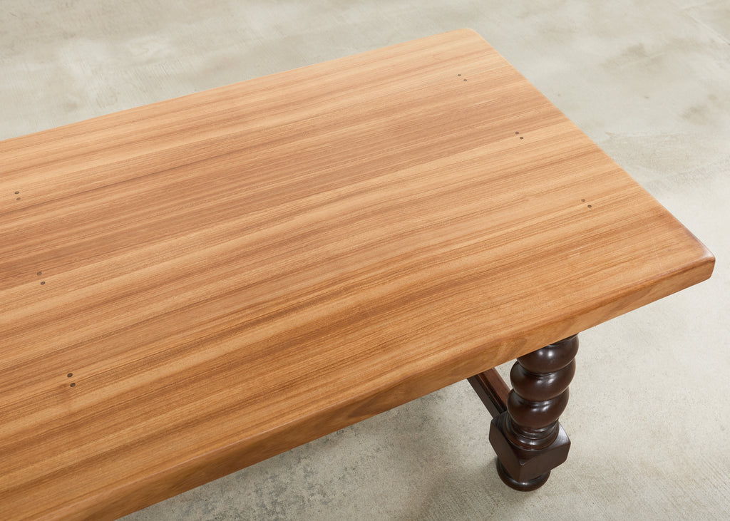 Country English Walnut Farmhouse Barley Twist Dining Table