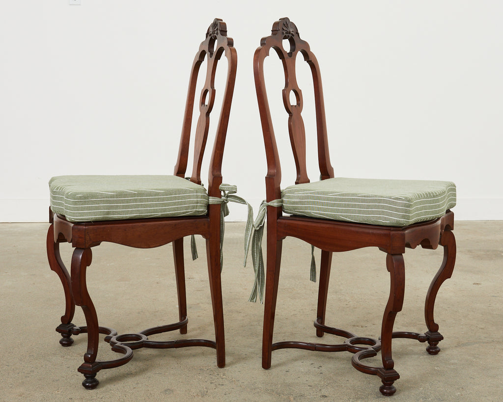 Set of Ten English Chippendale Style Mahogany Dining Chairs