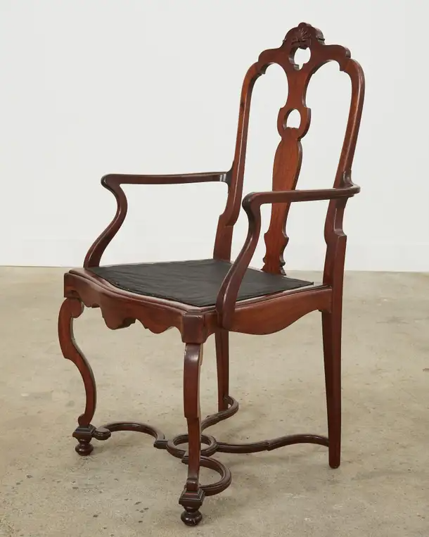 Set of Ten English Chippendale Style Mahogany Dining Chairs