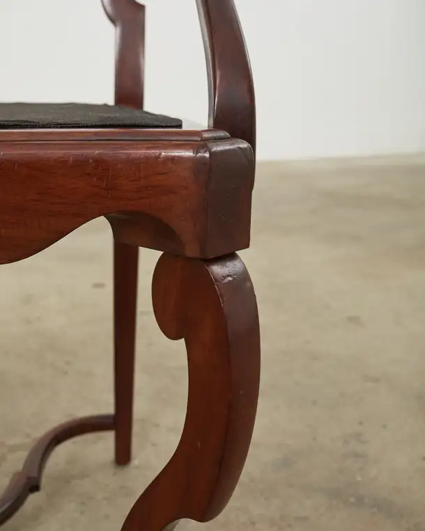 Set of Ten English Chippendale Style Mahogany Dining Chairs