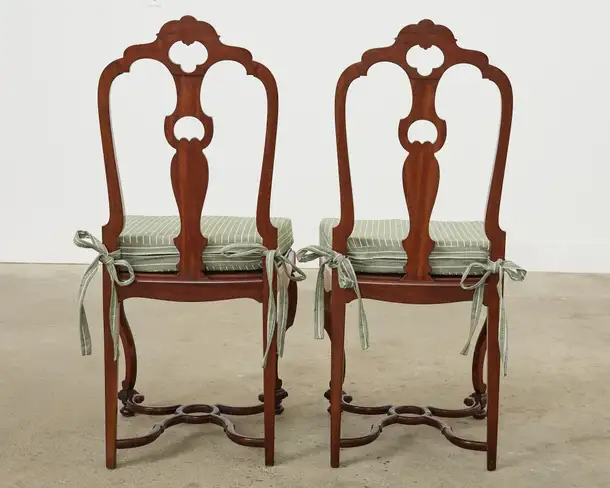 Set of Ten English Chippendale Style Mahogany Dining Chairs