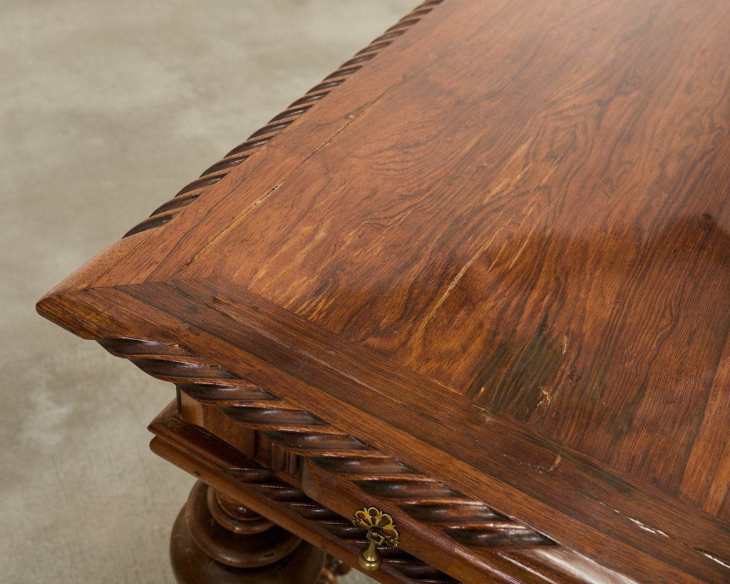 Portuguese Baroque Style Rosewood Library Table or Center Table