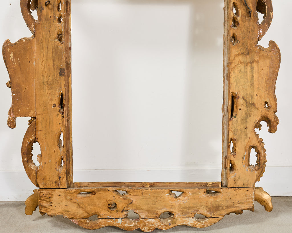 18th Century Italian Baroque Carved Giltwood Picture Mirror Frame