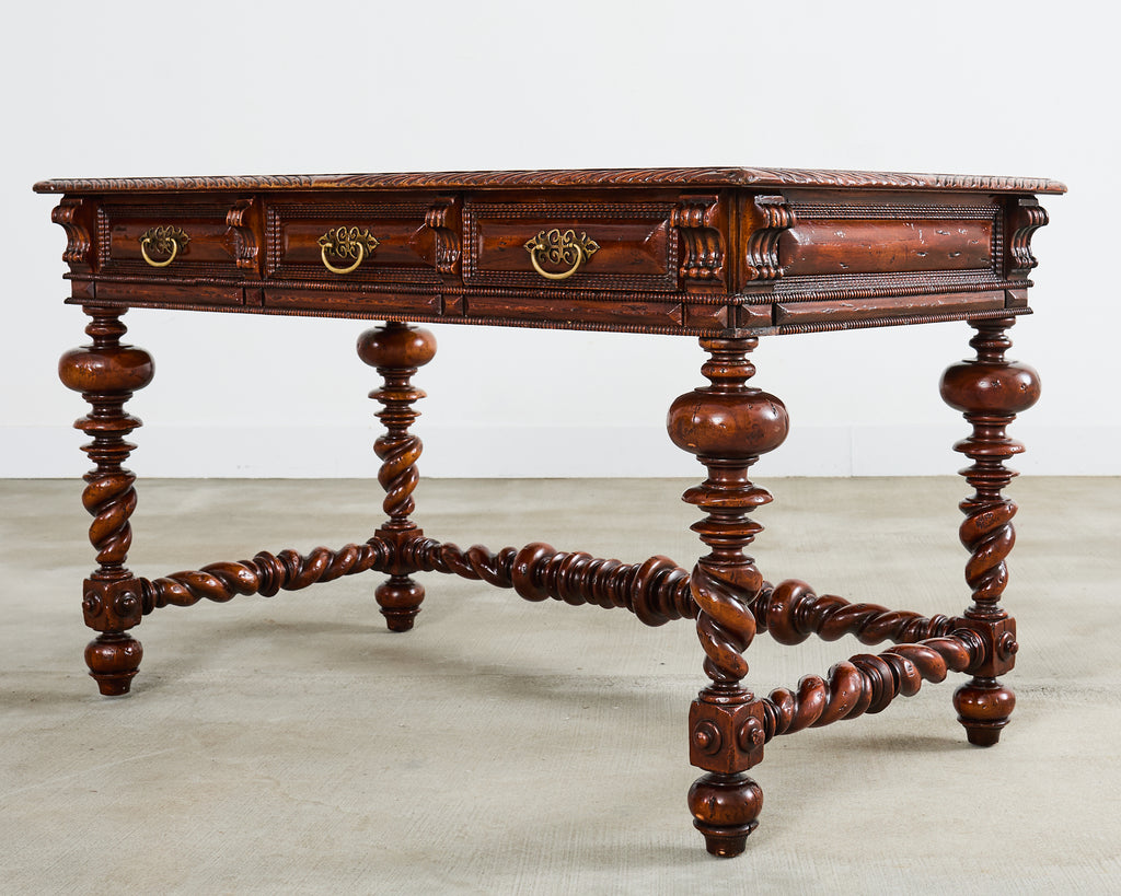 Portuguese Baroque Style Library Table by Alfonso Marina
