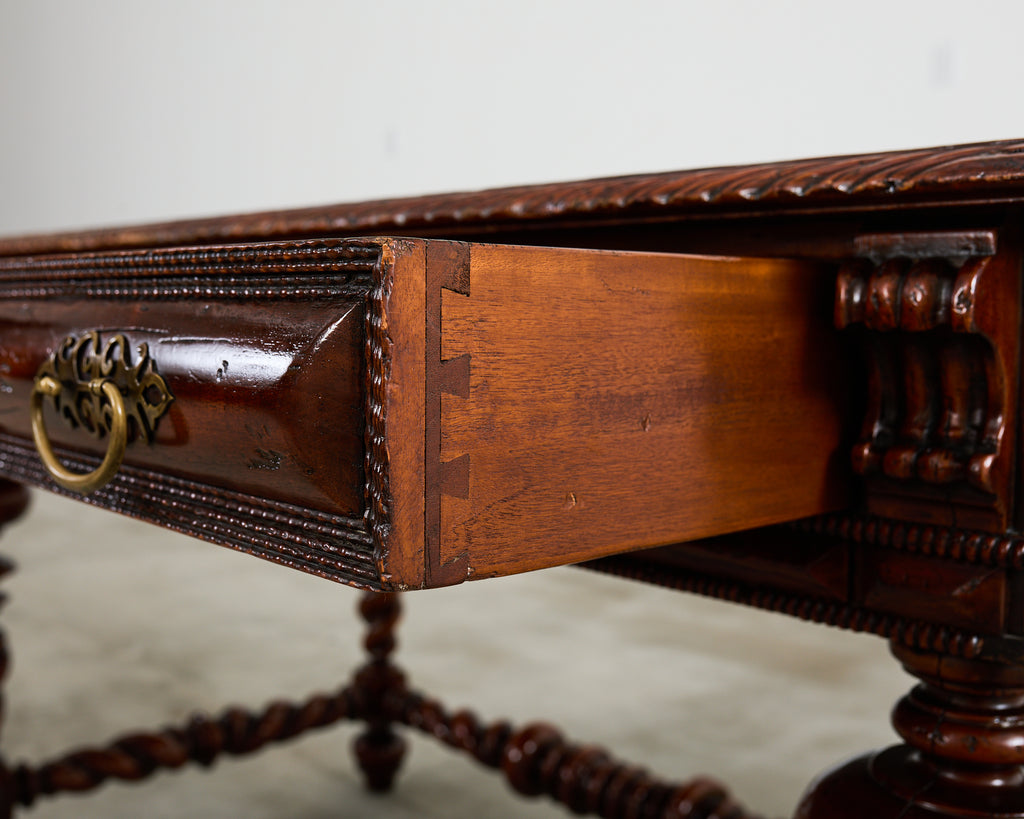 Portuguese Baroque Style Library Table by Alfonso Marina