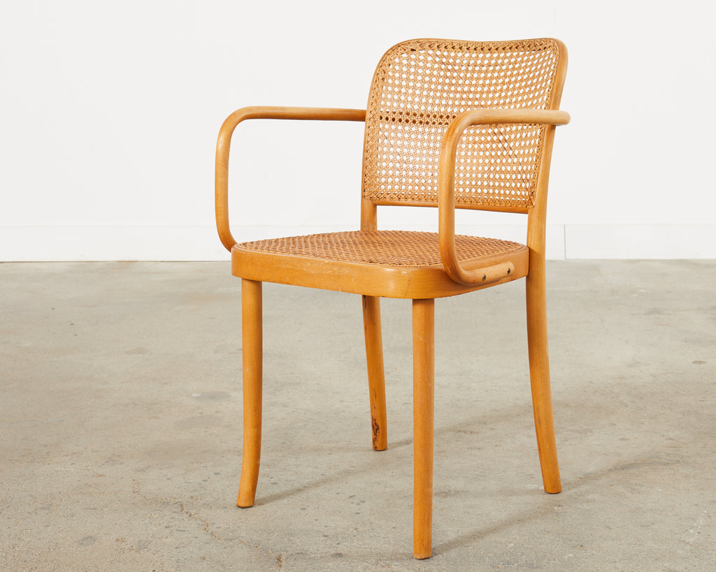 Pair of Josef Hoffman for Thonet Prague Bentwood Dining Chairs