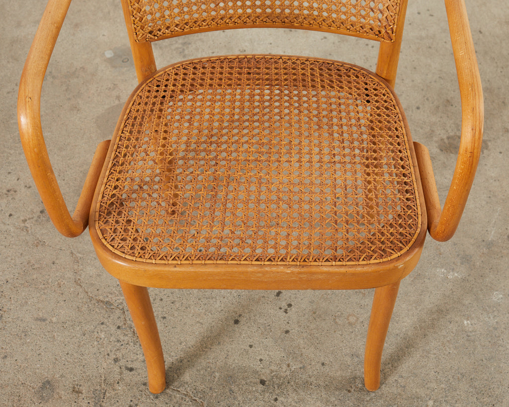 Pair of Josef Hoffman for Thonet Prague Bentwood Dining Chairs