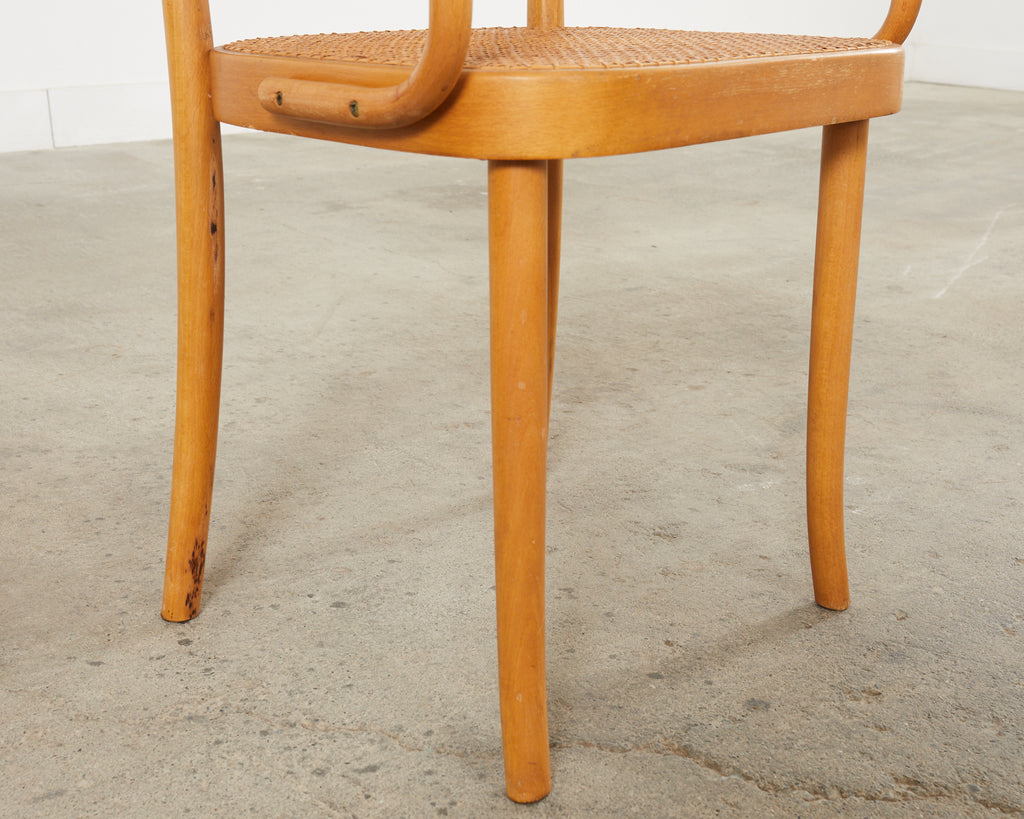 Pair of Josef Hoffman for Thonet Prague Bentwood Dining Chairs