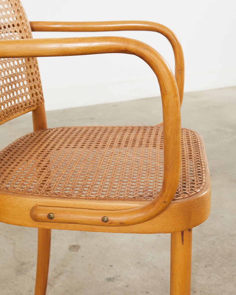 Pair of Josef Hoffman for Thonet Prague Bentwood Dining Chairs