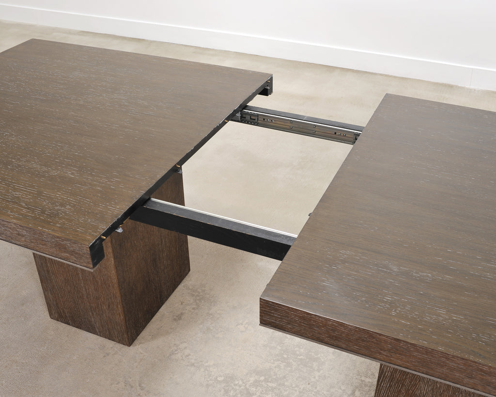 Bernhardt Linea Cerused Oak Modern Pedestal Dining Table 7.5 Ft