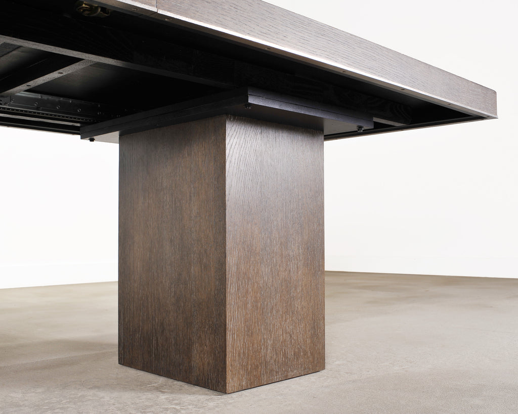 Bernhardt Linea Cerused Oak Modern Pedestal Dining Table 7.5 Ft