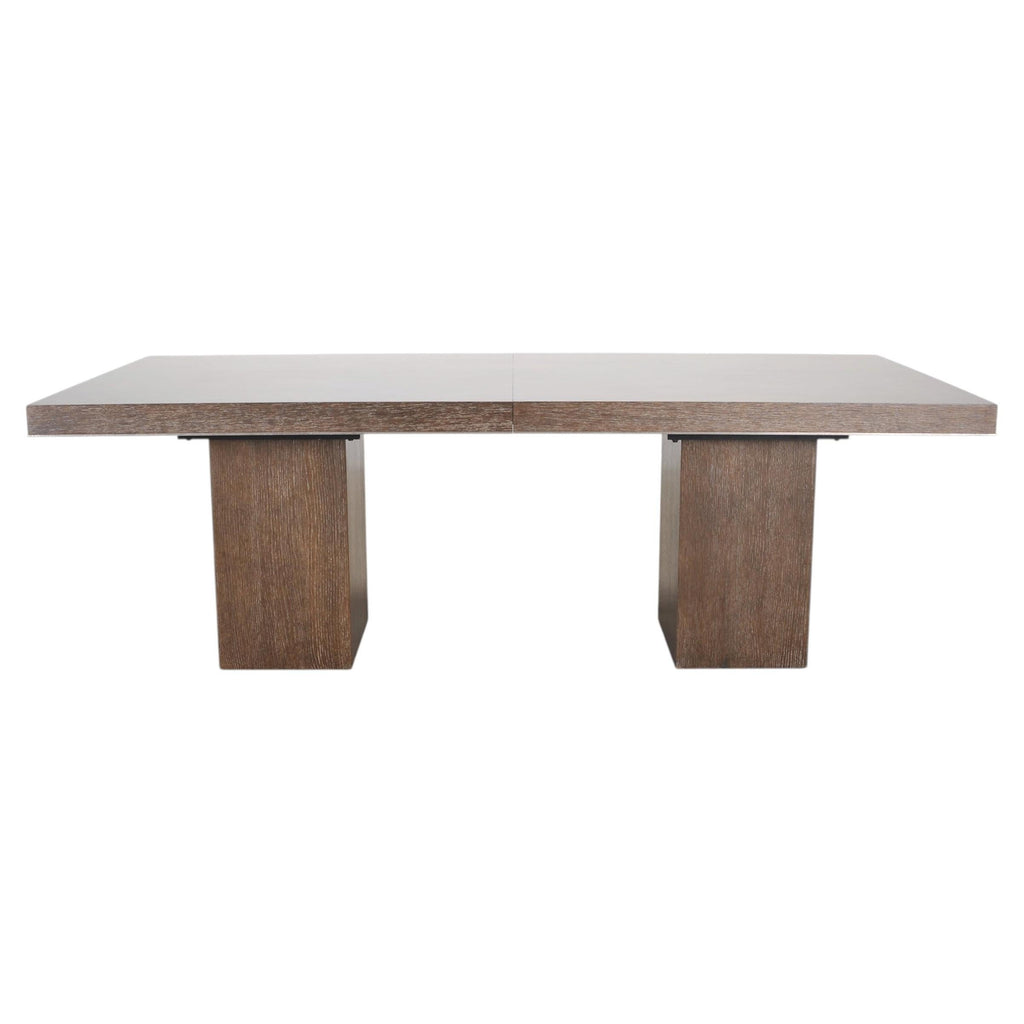 Bernhardt Linea Cerused Oak Modern Pedestal Dining Table 7.5 Ft