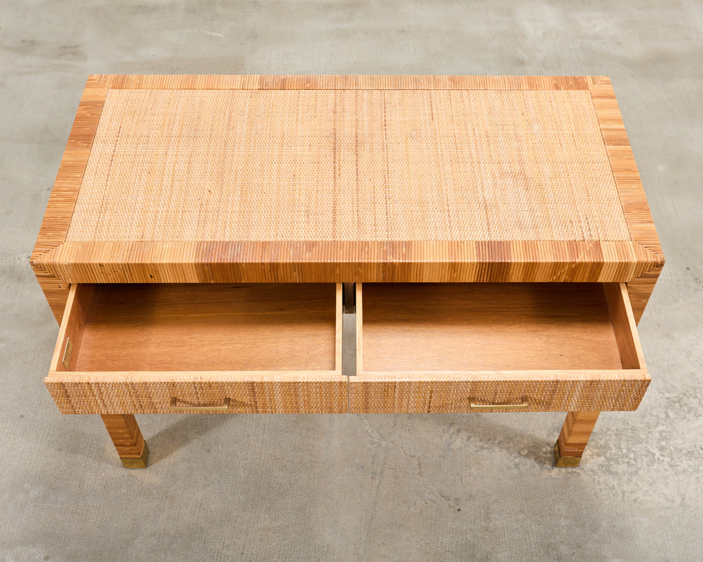 Billy Baldwin for Bielecky Brothers Rattan Cane Writing Desk
