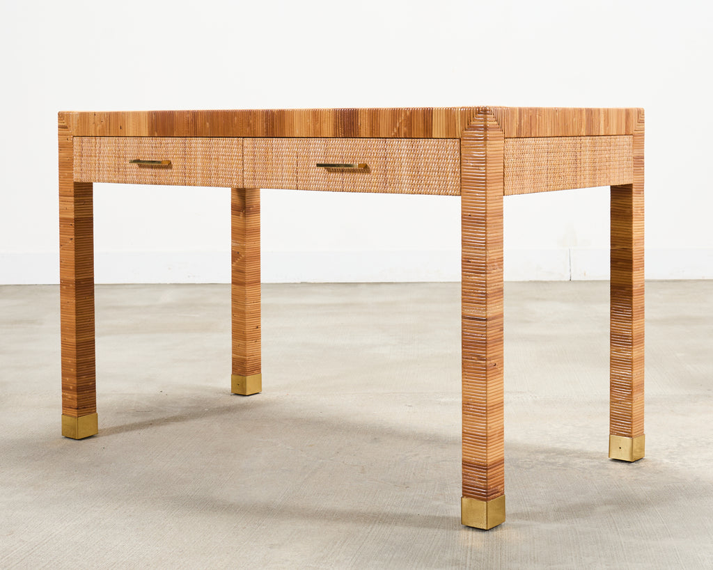 Billy Baldwin for Bielecky Brothers Rattan Cane Writing Desk
