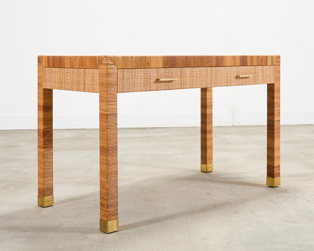 Billy Baldwin for Bielecky Brothers Rattan Cane Writing Desk