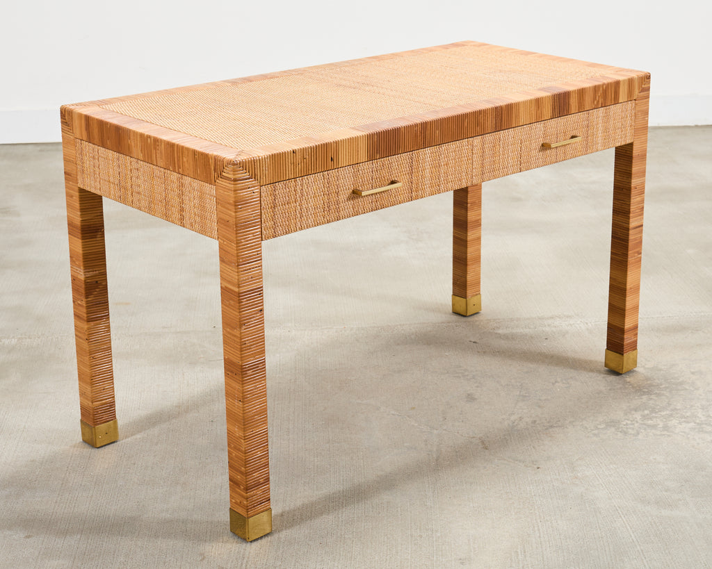 Billy Baldwin for Bielecky Brothers Rattan Cane Writing Desk