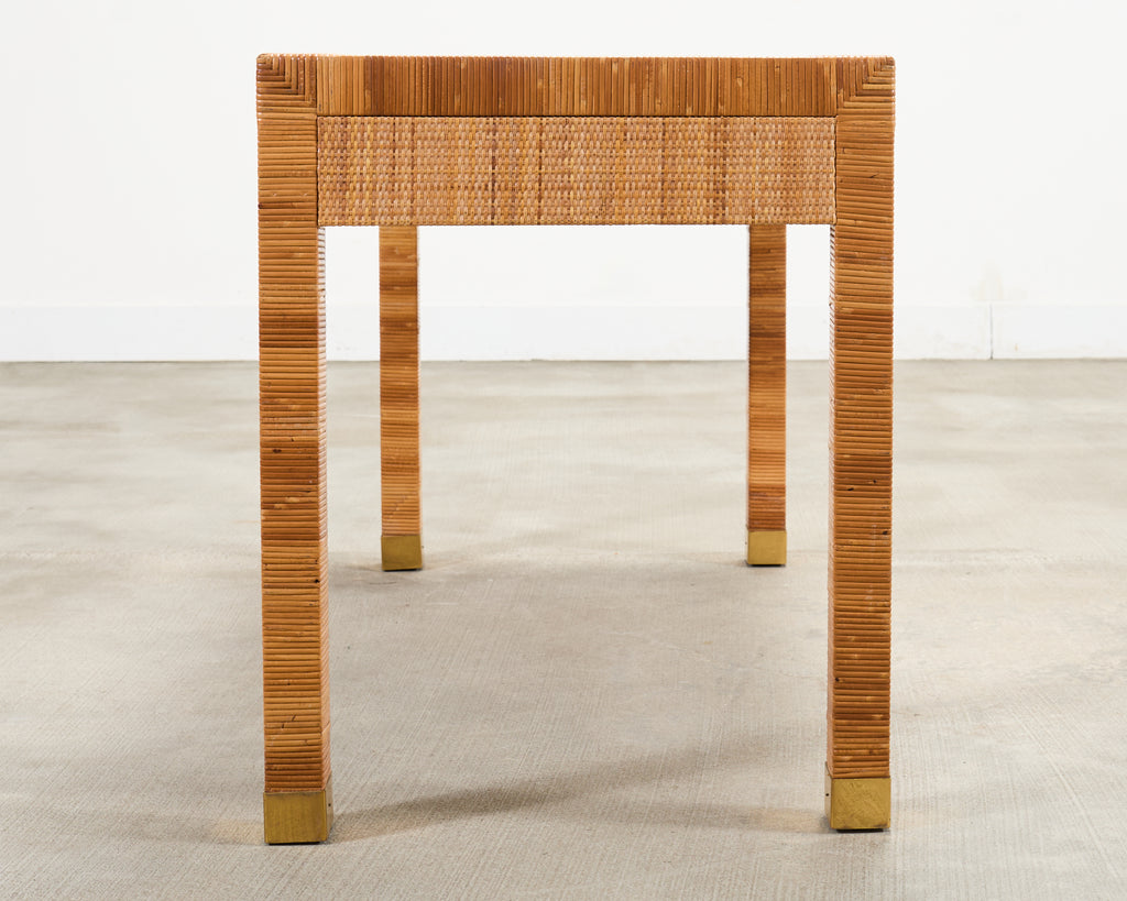 Billy Baldwin for Bielecky Brothers Rattan Cane Writing Desk