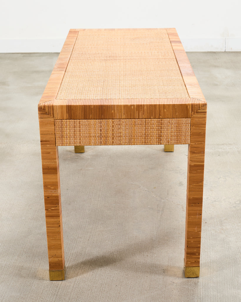 Billy Baldwin for Bielecky Brothers Rattan Cane Writing Desk