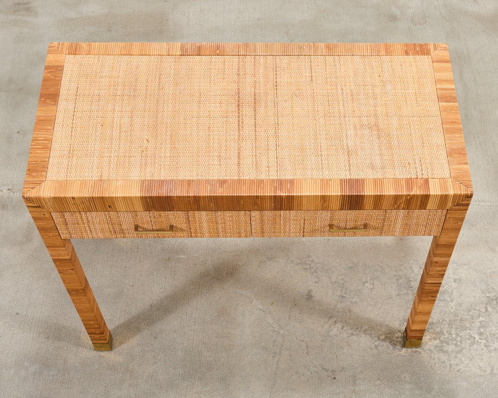 Billy Baldwin for Bielecky Brothers Rattan Cane Writing Desk